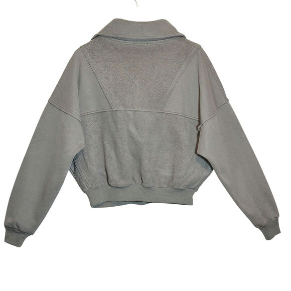Aemi + Co Gray Half Zip Sweatshirt Exposed Seams Trendy Fall Streetwear Cozy S - Picture 9 of 15